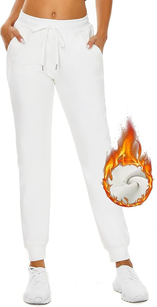 MOUEEY Women's Super Warm Sherpa Lined Athletic Sweatpants Jogger Fleece Pants with Zipper Pocket... | Amazon (US)