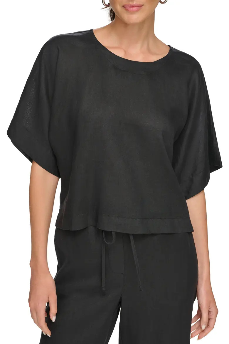 Drop Shoulder Boxy Linen Top (Women) | Nordstrom | Nordstrom