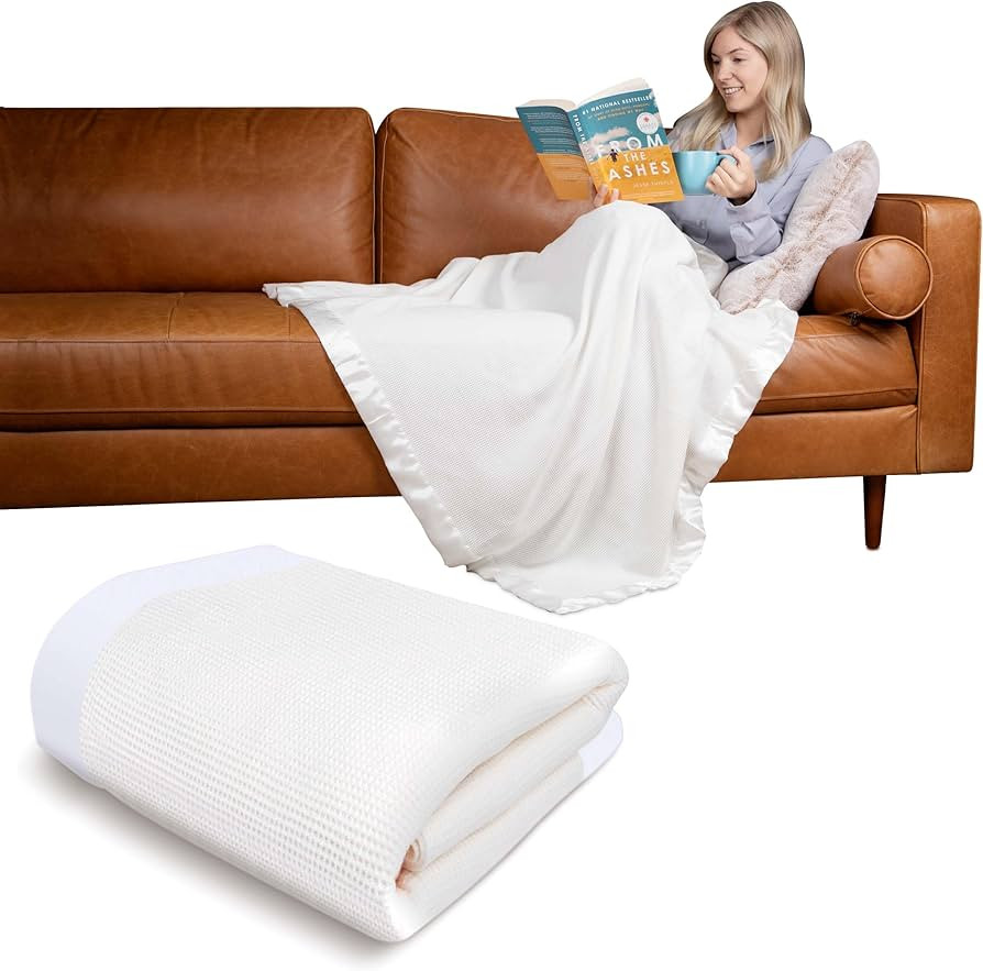 Baby Morgan Adult Throw Blanket with Nylon Trim - 50" x 60" Throw Blanket White | Amazon (US)