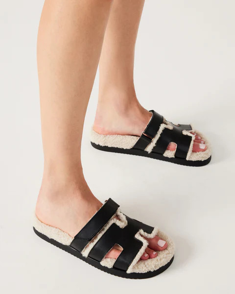 MAYVEN FAUX FUR BLACK LEATHER | Steve Madden (US)