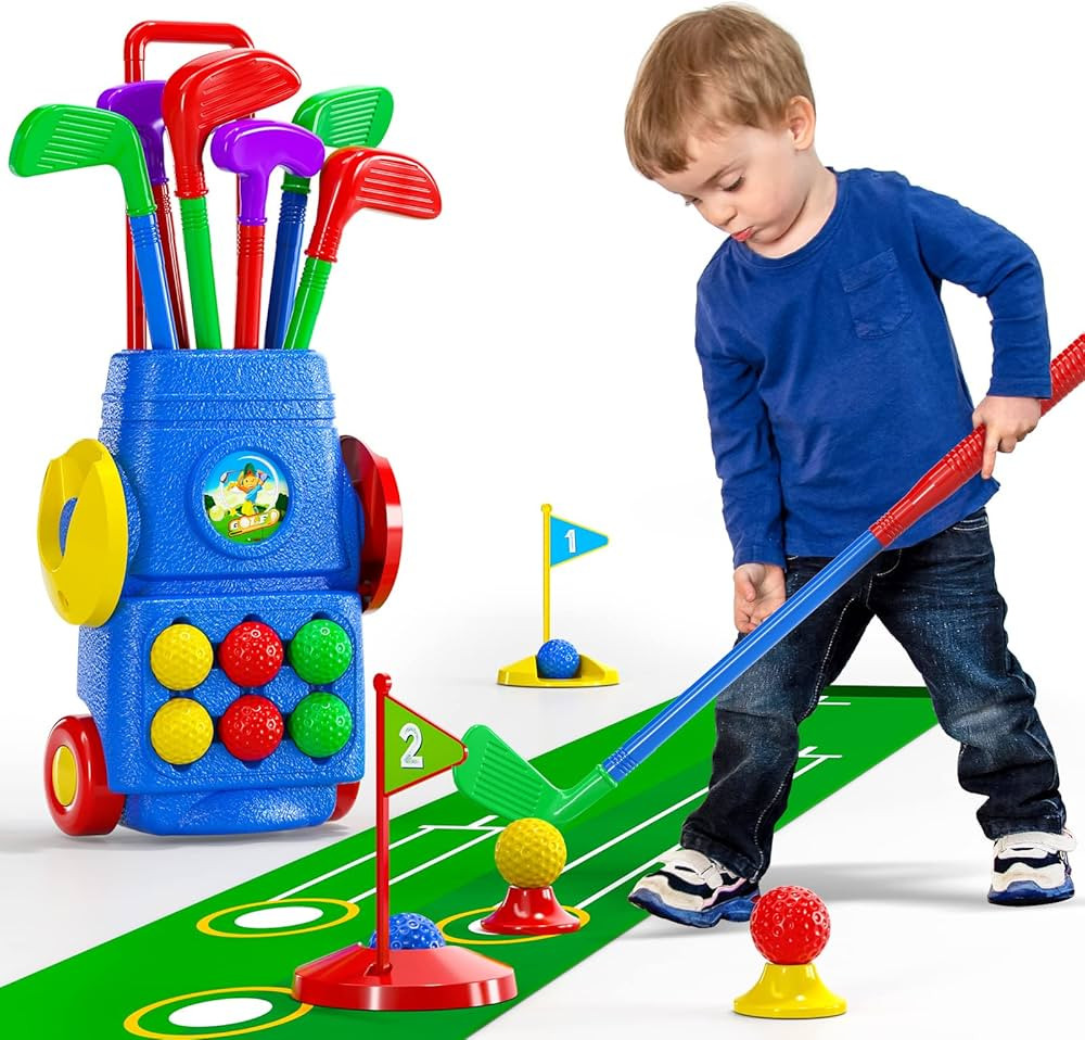 TEMI Toddler Golf Set - Kids Golf Suitcase Game Play Set & Sports Toys with 12 Balls, 6 Golf Stic... | Amazon (US)