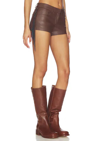 Karina Fringe Short in Brown | Revolve Clothing (Global)