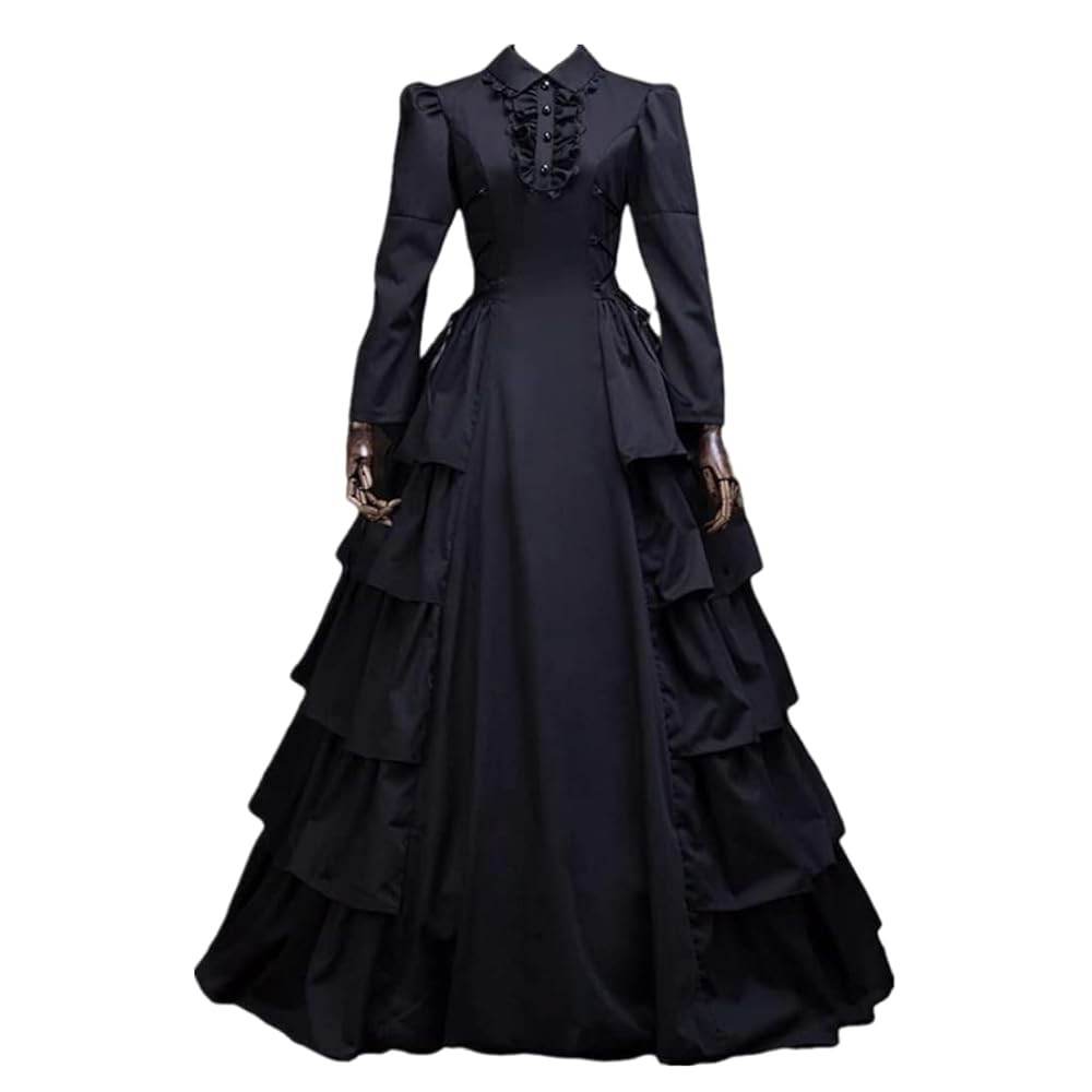 Black Gothic Victorian Dress Steampunk Medieval Renaissance Civil War Ball Gown Costumes | Amazon (US)