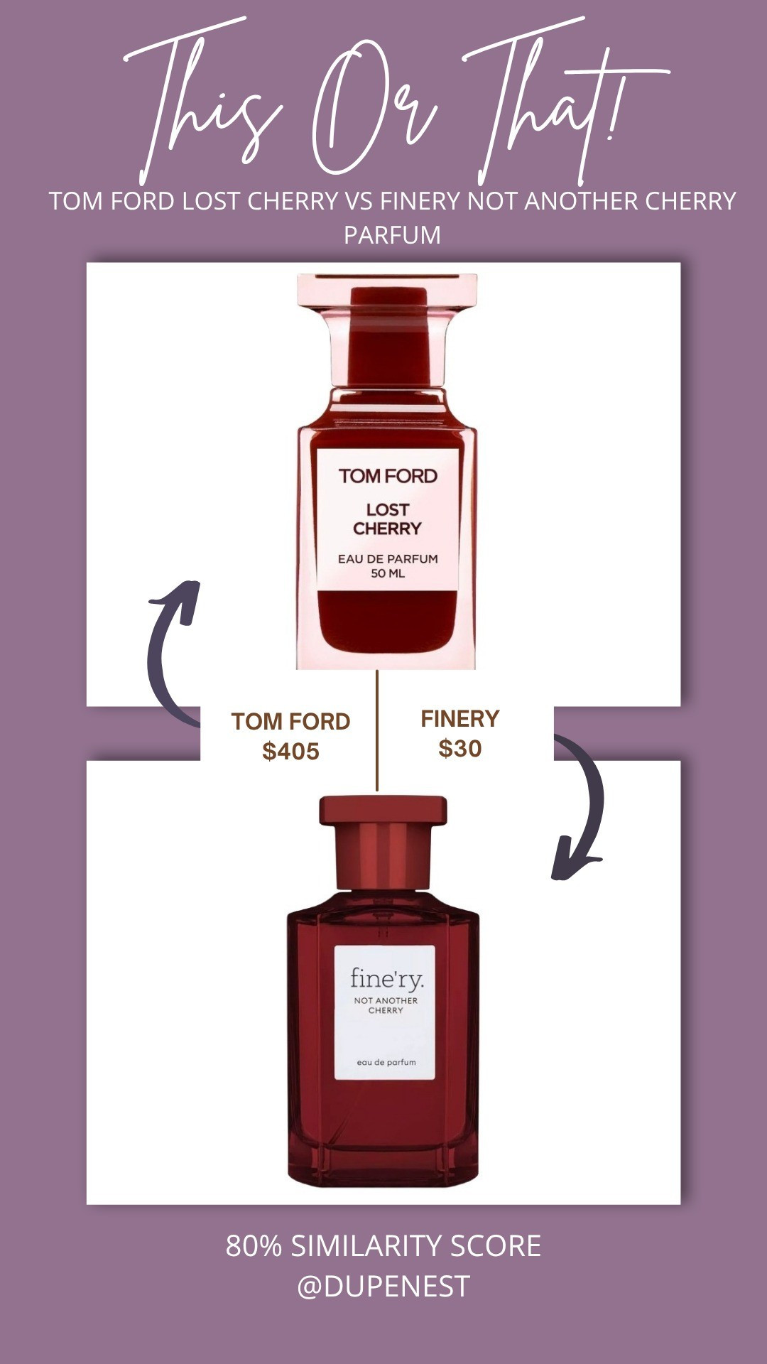 Tom Ford Lost Cherry VS Finery Not Another Cherry Parfum

#LTKBeauty #LTKGiftGuide #LTKFindsUnder50