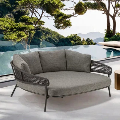 Outdoor Courtyard Patio Daybed 66.93'' Fabric Outdoor Patio Daybed with Sunbrella® Cushions | Wayfair North America