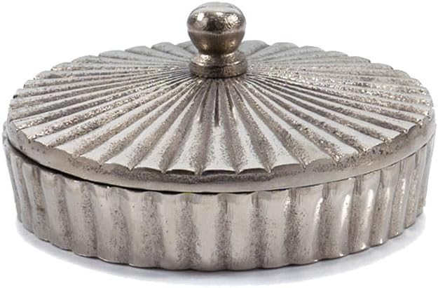 Modern Day Accents 3712 Estriado Fluted Keepsake Box, Small Jewelry Box for Women, Silver Decorat... | Amazon (US)