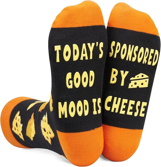 HAPPYPOP Cheese Socks Men Women, Funny Cheese Gifts Cheese Lovers Gifts, Food Socks | Amazon (US)