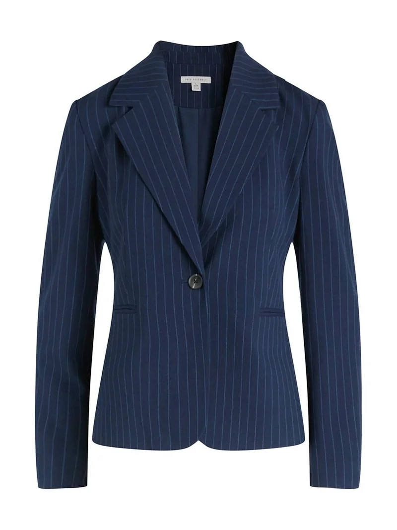 Free Assembly Women's Single Breasted Pinstripe Blazer, Sizes XS-XXL | Walmart (US)