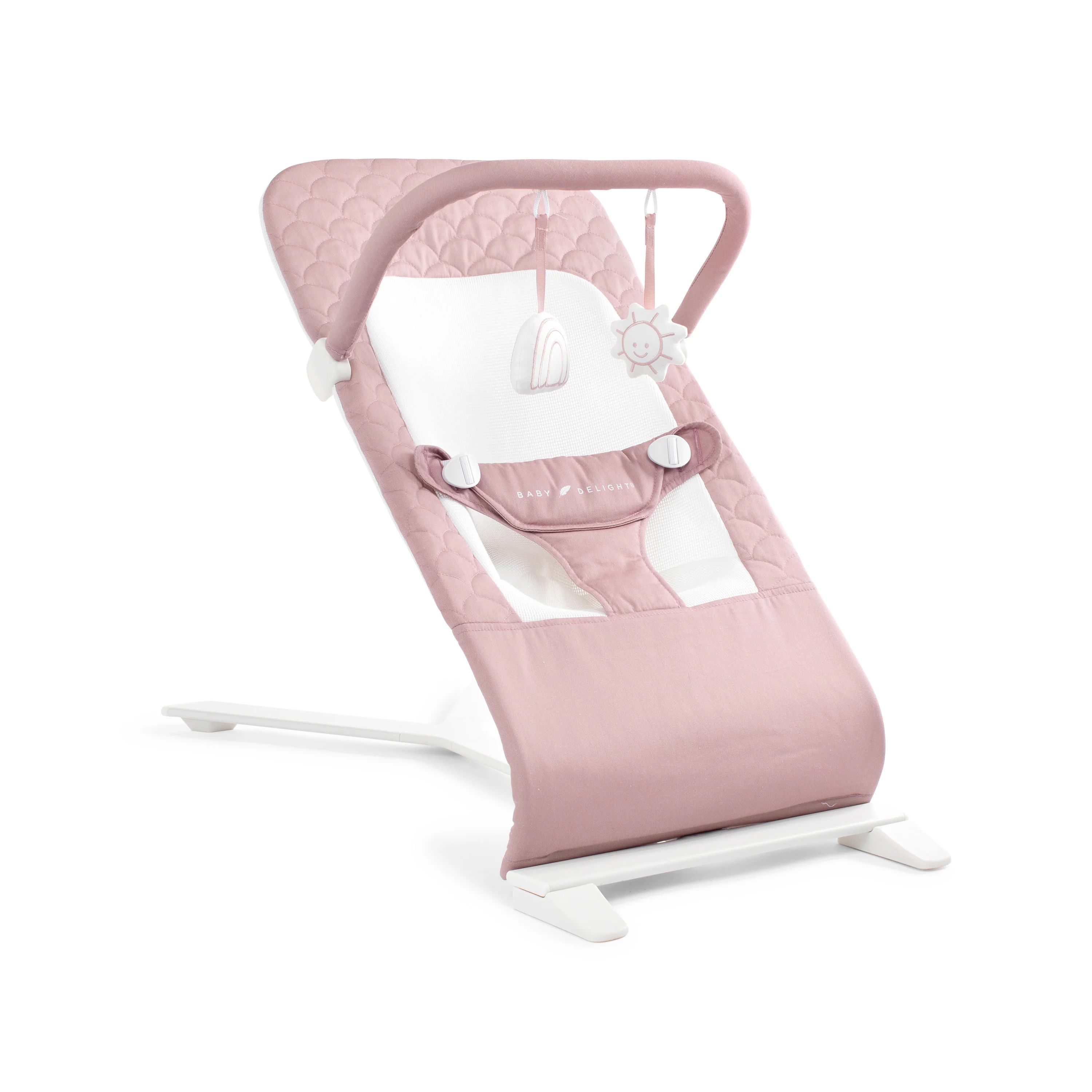 Alpine Organic Deluxe Portable Bouncer - Organic Rose | Baby Delight