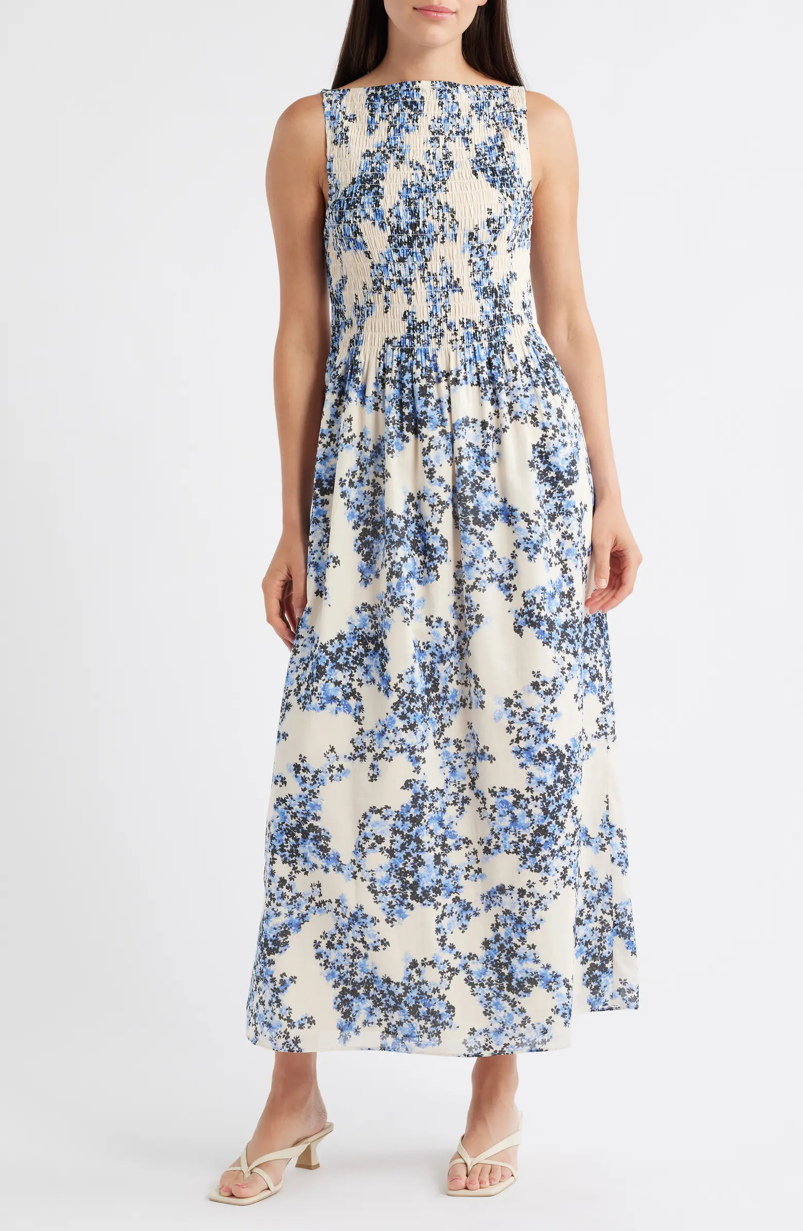 & Other Stories Floral Smocked Cotton Maxi Sundress | Nordstrom | Nordstrom