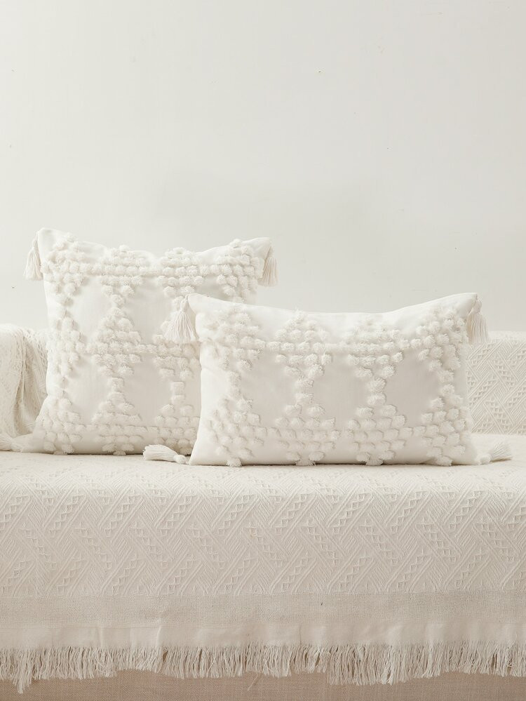1pc Tassel Tufted Pillow Cover Without Filler | SHEIN