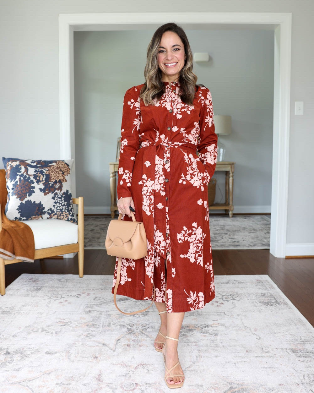Four petite-friendly early fall dresses! 

Floral dress (Boden): petite 0 
Navy floral dress (Boden): petite 0 
Black dress (Anthropologie): petite xxs 
Rust corduroy dress (Anthropologie): xxs

#LTKPetite