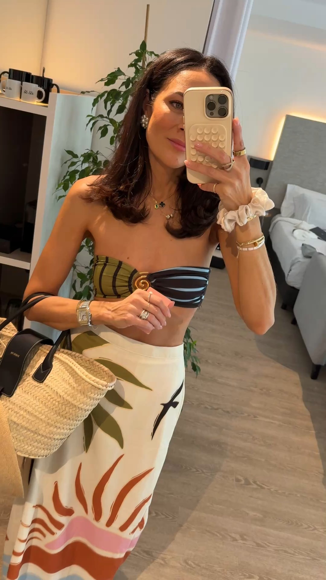 Pool day in the city 💚💙🩷 escaping the heat for our hotels rooftop pool for the day! 

XS top and bottom and skirt 

#LTKStyleTip #LTKTravel #LTKSummerEdit