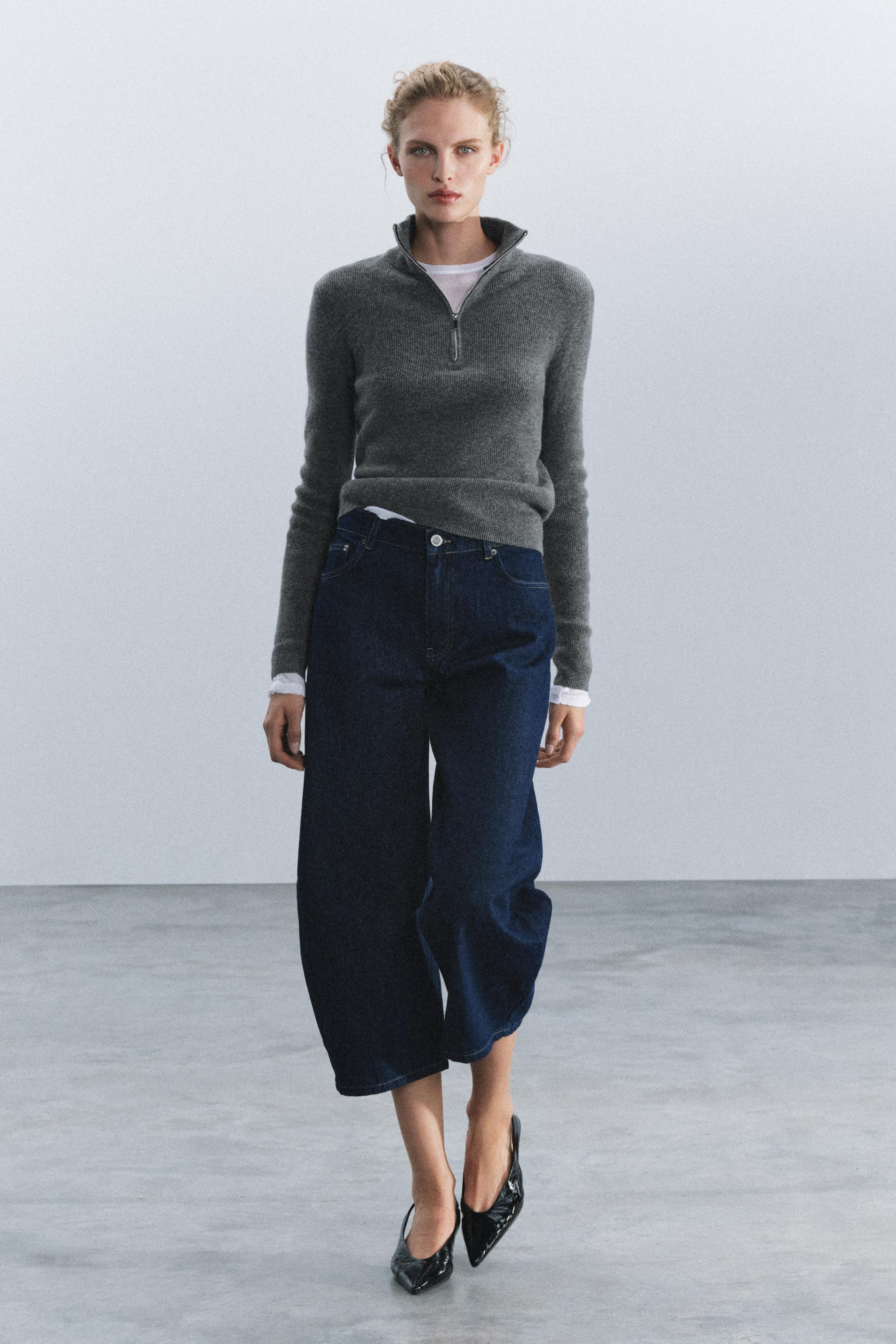 JEANS ZW COLLECTION CAPRI BALLOON MIT MITTELHOHEM BUND | Zara DE