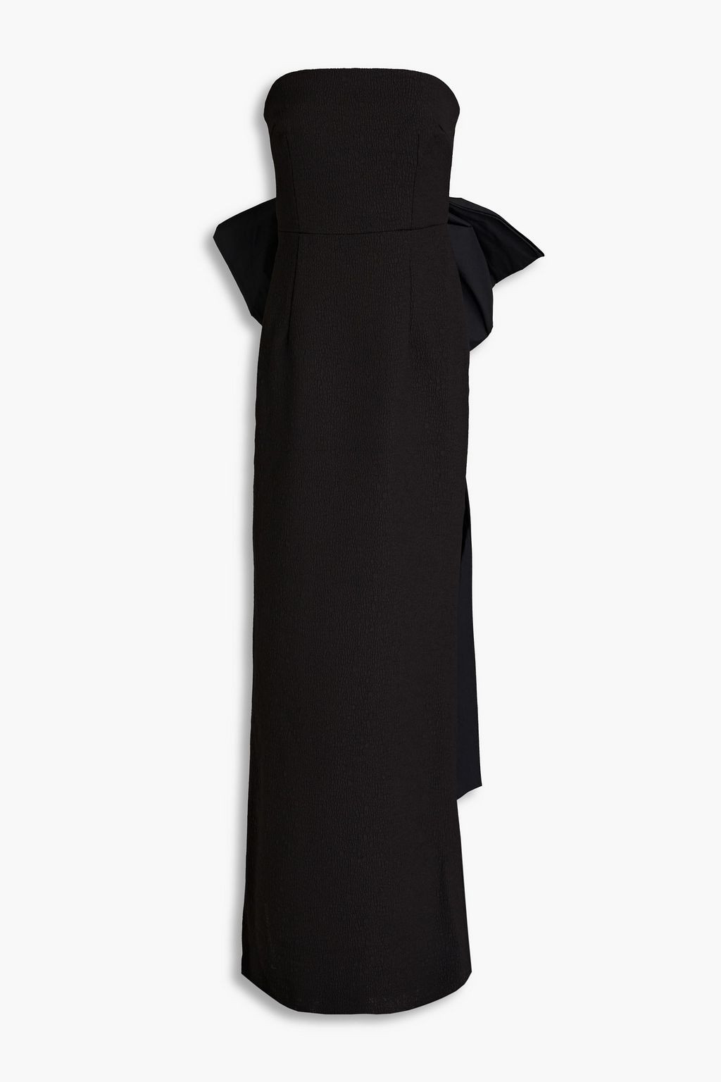 Black Calla strapless bow-embellished cloqué gown | REBECCA VALLANCE | THE OUTNET | The Outnet (US and CA)