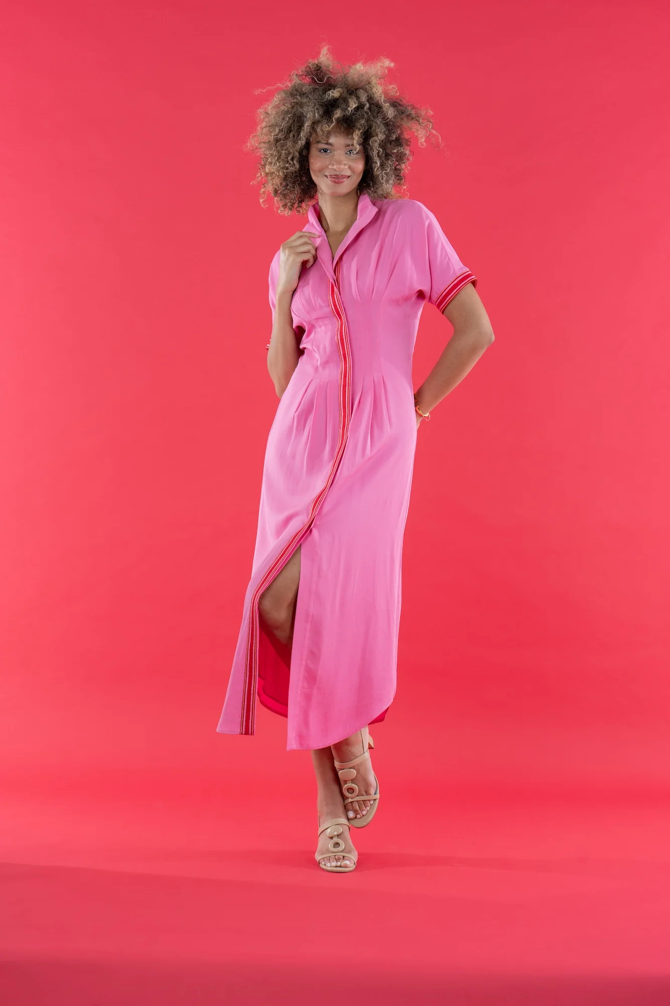 Georgia Dress in Pink Carnation | Emily McCarthy