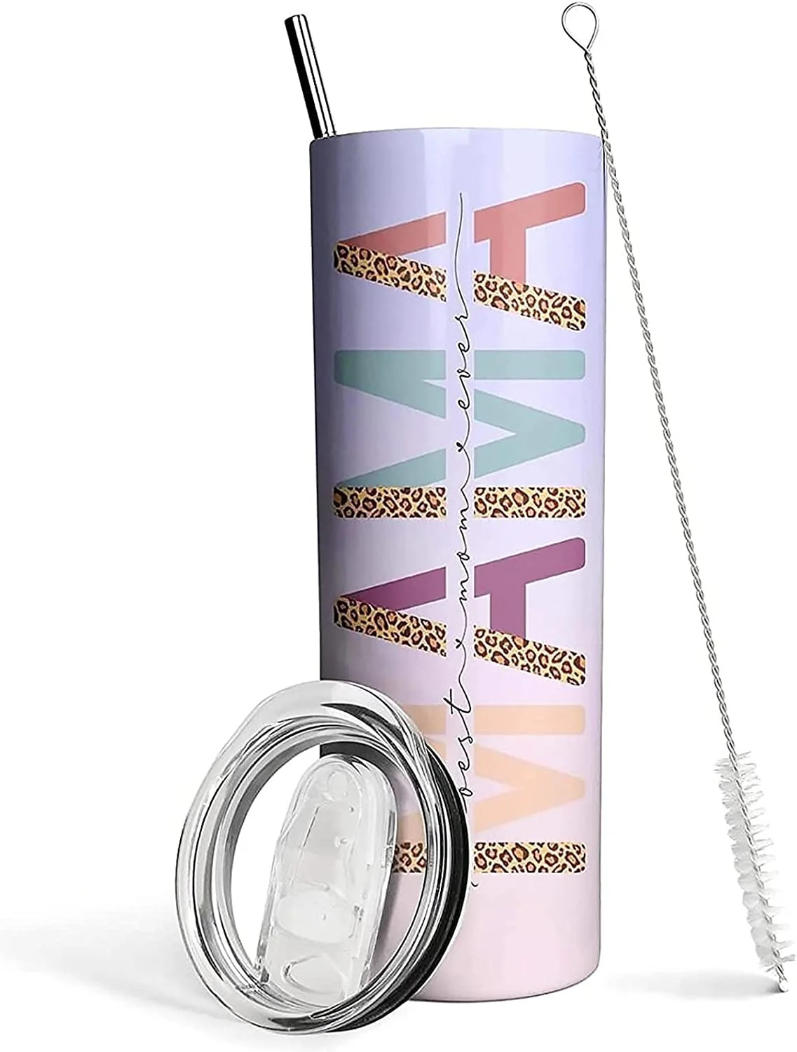 Mama Purple Leopard Tumbler With Lid and Straw,Best Mom Ever,Mama Mug Cup Tumbler Vacuum Insulate... | Walmart (US)