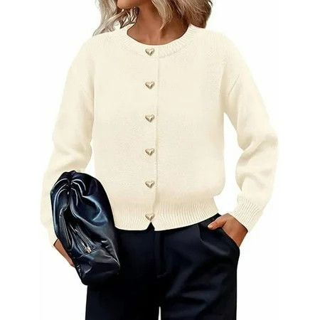 PRETTYGARDEN Cardigan Sweaters for Women Long Sleeve Open Front Button Down Trendy Fall Fashion Knit Winter Coats | Walmart (US)