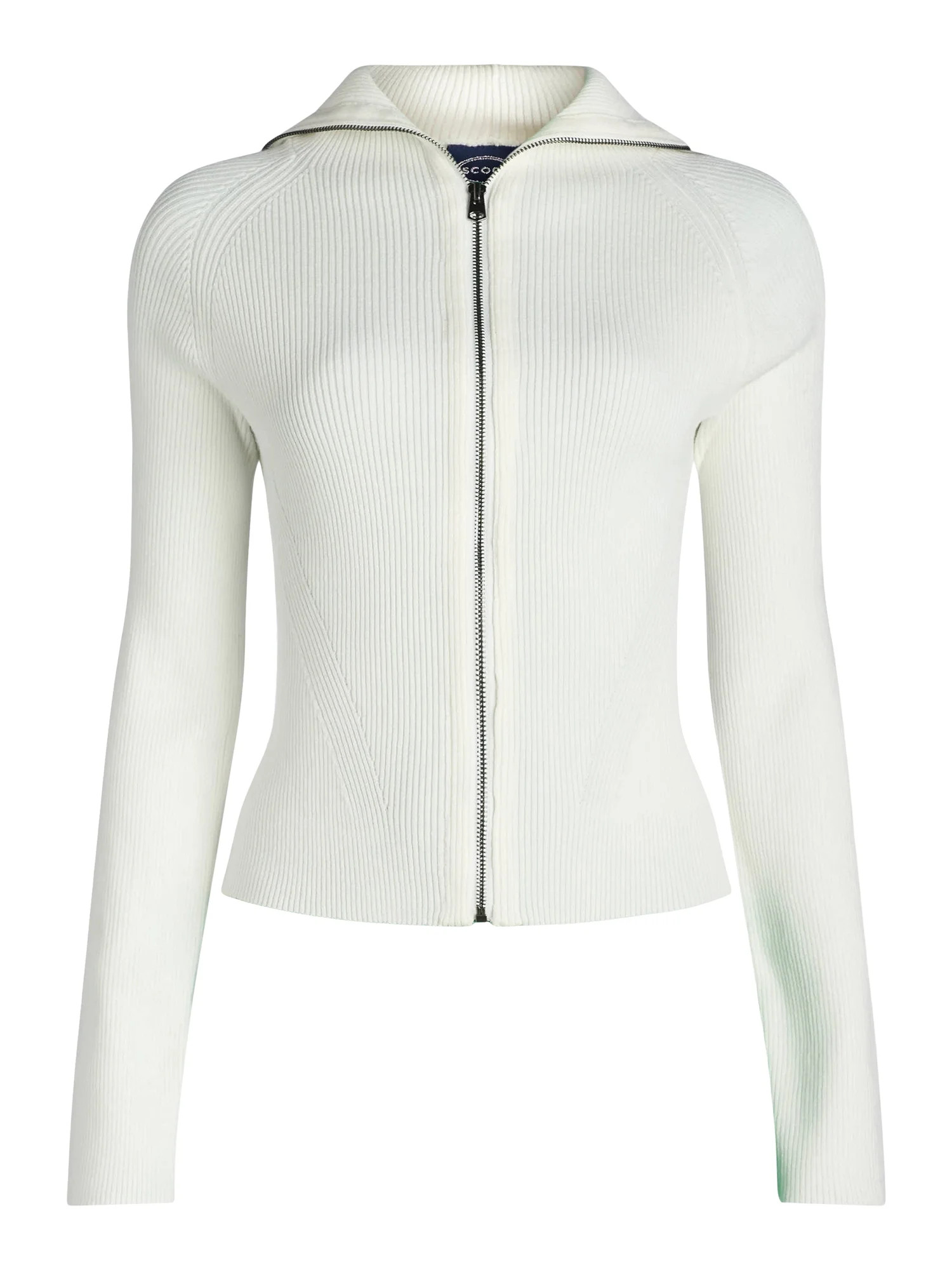 Scoop Women's Ribbed Zip Front Cardigan Sweater, Lightweight, Sizes XS-XXL | Walmart (US)