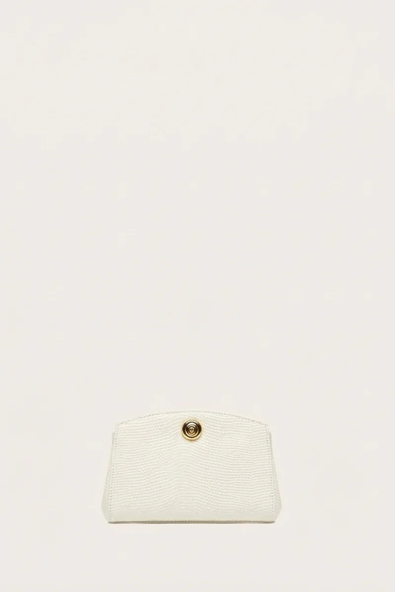 Pushlock Clutch Cream Lizard | LITTLE LIFFNER