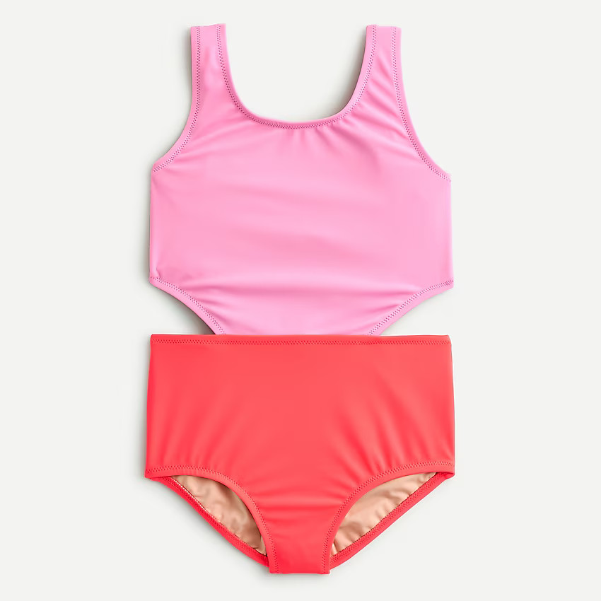 Girls' double cutout one-piece | J. Crew US