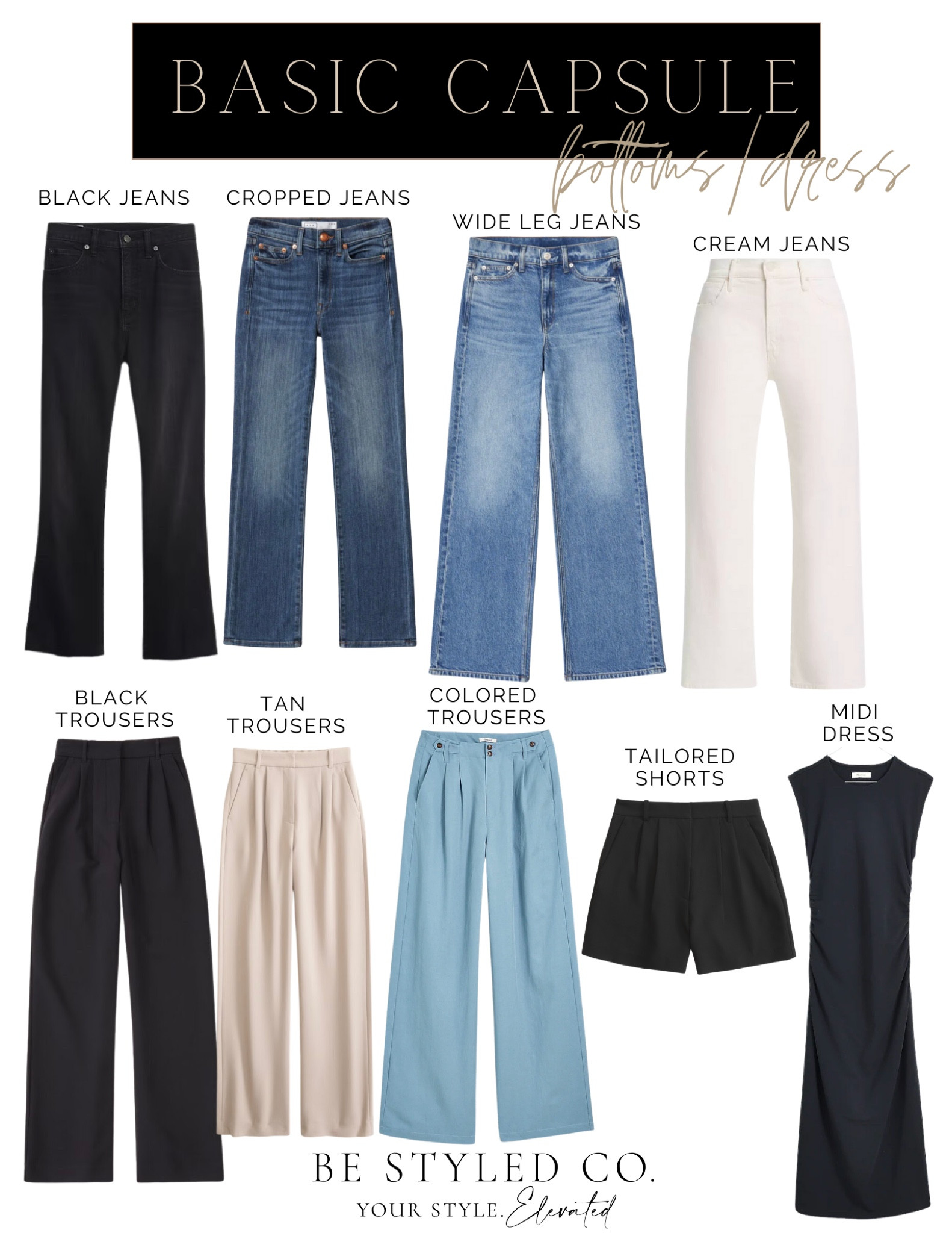 Spring basics - wardrobe capsule - spring outfit ideas - jeans - pants - dresses - shorts 

#LTKGiftGuide 

#LTKstyletip #LTKSpringSale