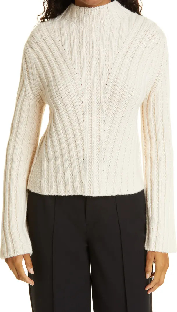 Vince Rib Transfer Mock Neck Wool & Cashmere Sweater | Nordstrom | Nordstrom