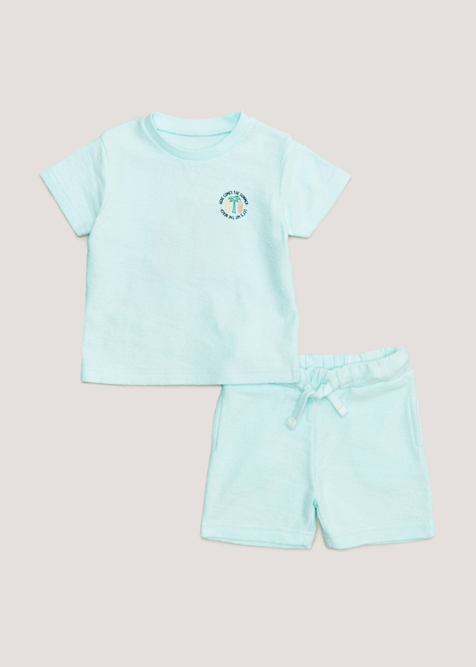 Boys Blue Towelling T-Shirt & Shorts Set (9mths-6yrs) | Matalan (UK)