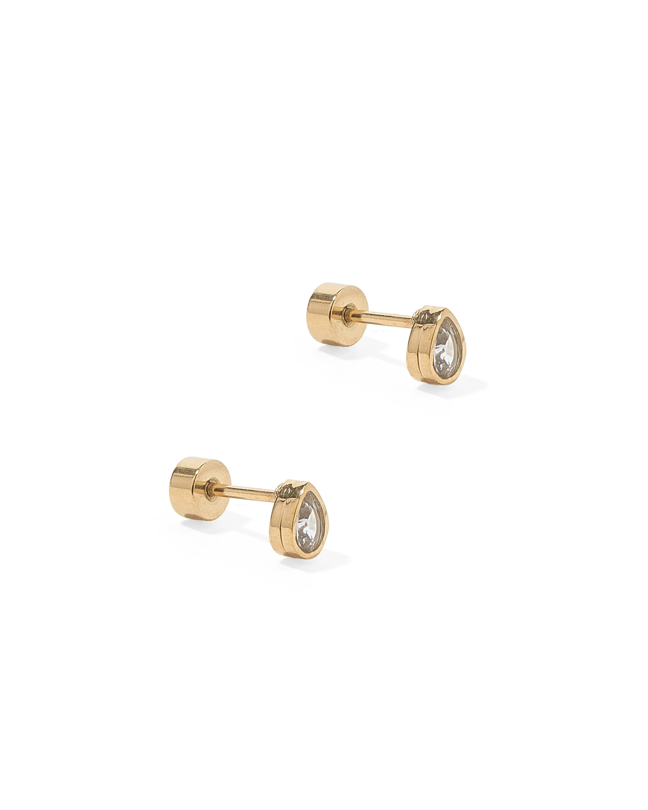 Screwback Stud Earrings - Paloma Pear Gold | LINNY CO LLC