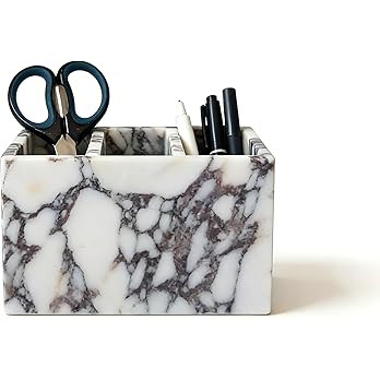 Natural Marble 3-Tier Organizer Box - Multi-Purpose Desktop Storage for Office Supplies, Kitchen ... | Amazon (US)