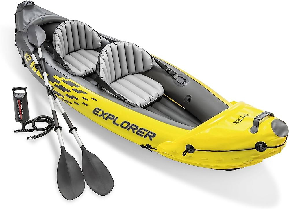 Intex Explorer K2 Kayak, 2-Person Inflatable Kayak Set with Two Aluminum Oars, Manual & Electric ... | Amazon (US)