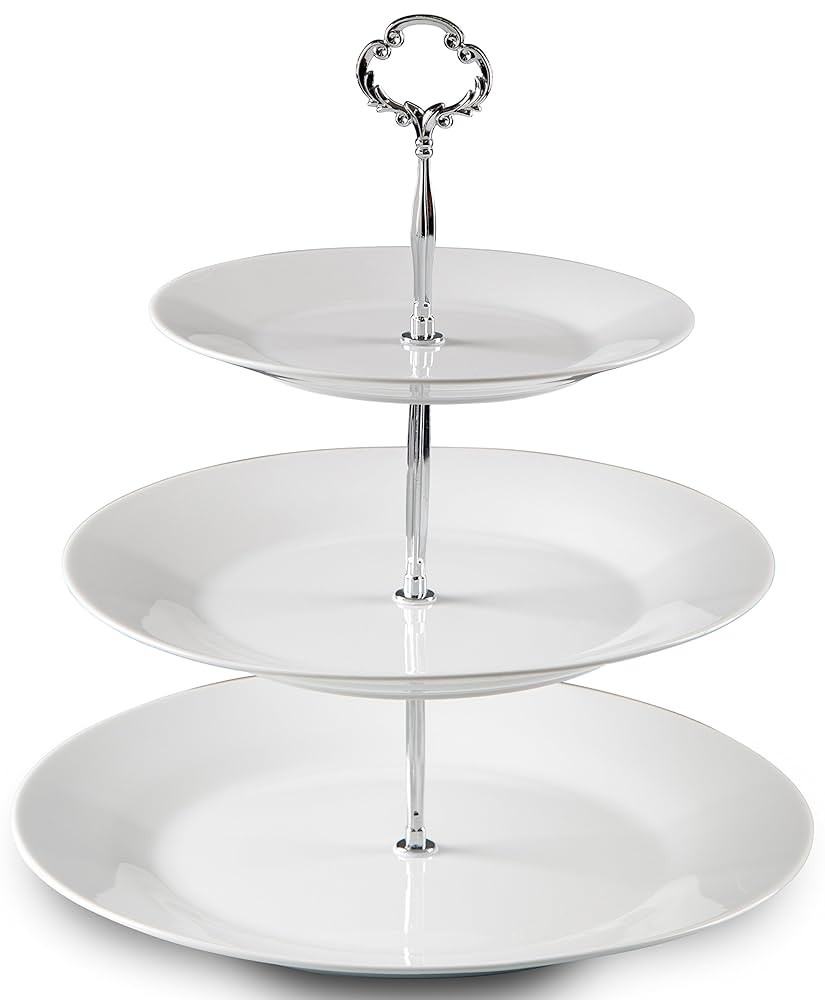 Klikel 3 Tiered Serving Stand -Silver Serving Tray for Parties - Round Platter for Cupcakes Fruit... | Amazon (US)