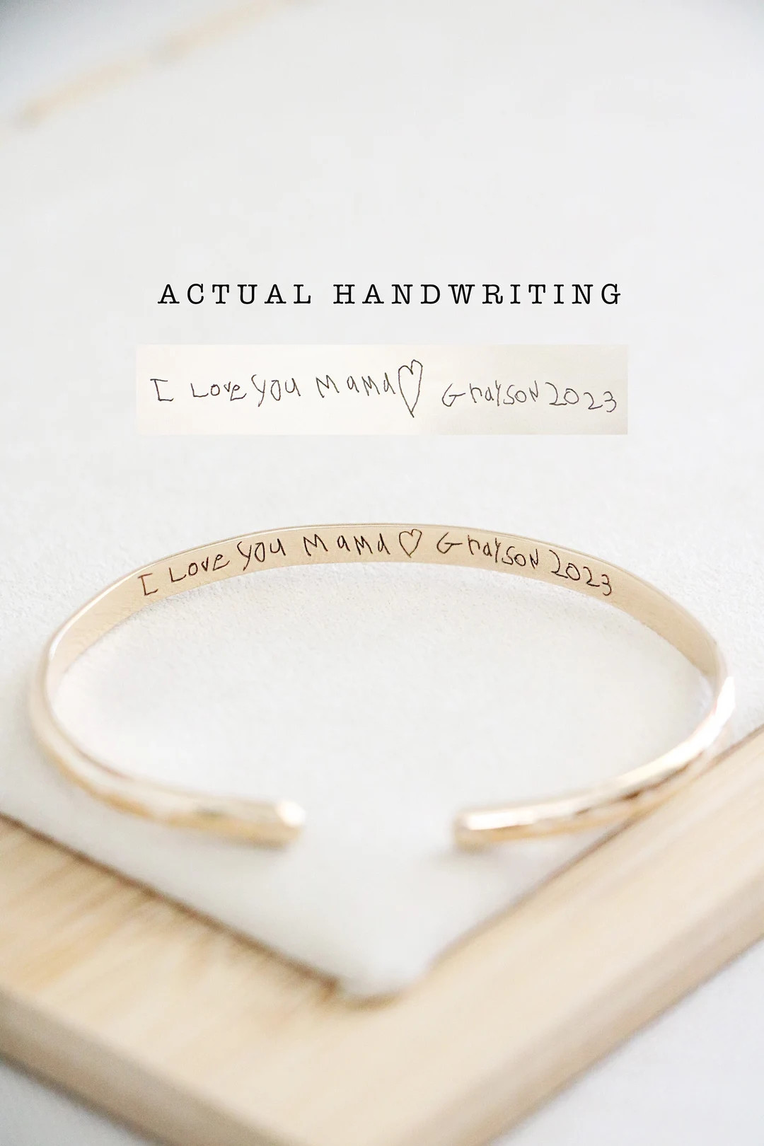 Personalized Handwriting Cuff Bracelet: Sterling Silver or Gold Filled, Mother of the Bride Gift ... | Etsy (Global)