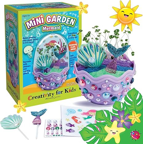 Creativity for Kids Mini Garden: Mermaid Terrarium Kit - Mermaid Gifts for Girls, Crafts and Toys... | Amazon (US)