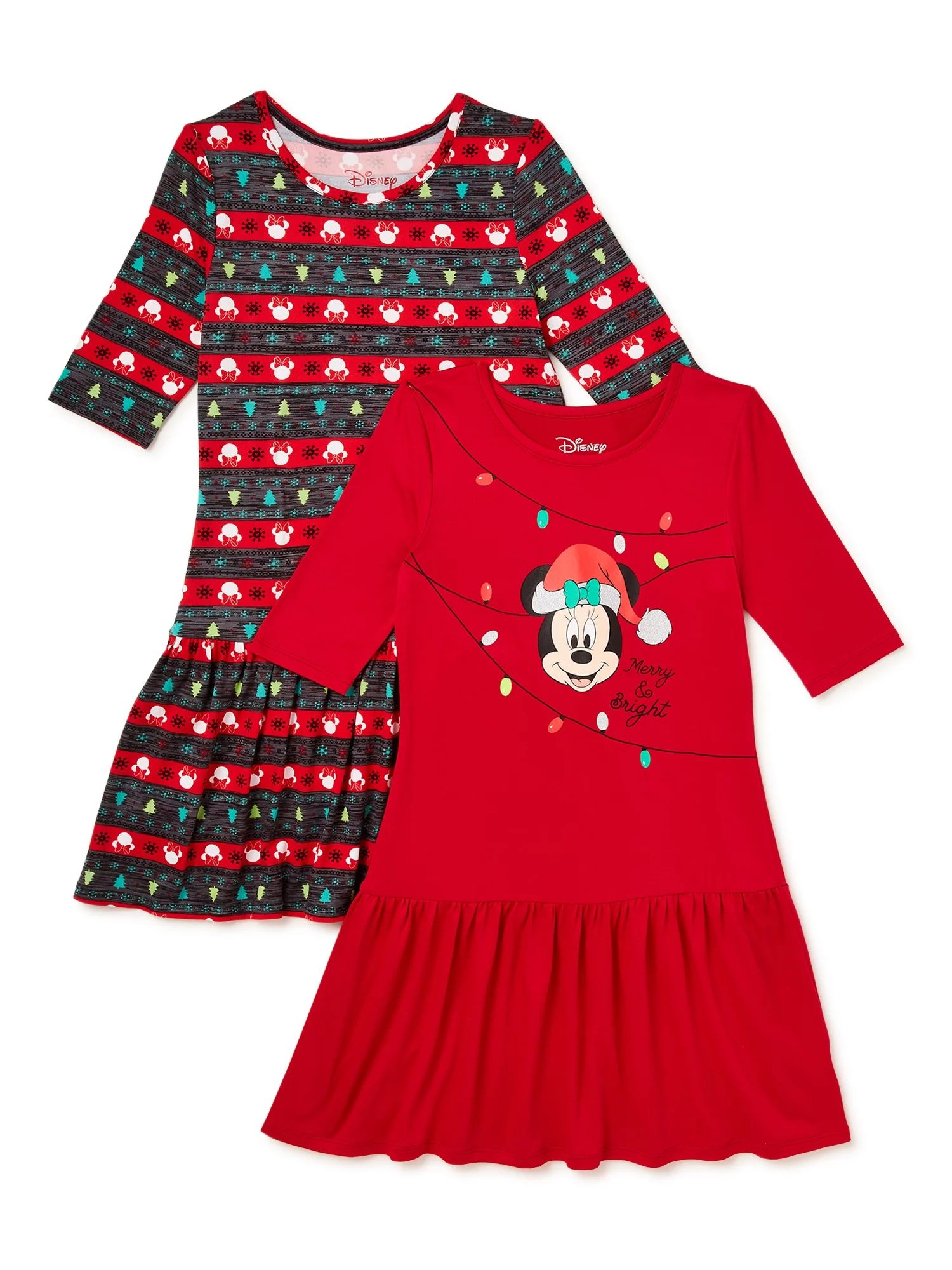 Minnie Mouse Girls Short Sleeve Playdress, 2-Pack, Sizes 4-12 | Walmart (US)