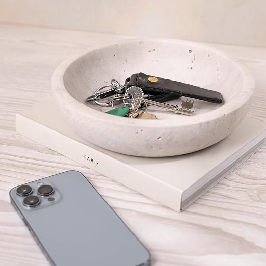 Shelf & Nook Travertine decorative bowls for home decor. Key bowl for entryway table in a choice ... | Amazon (US)