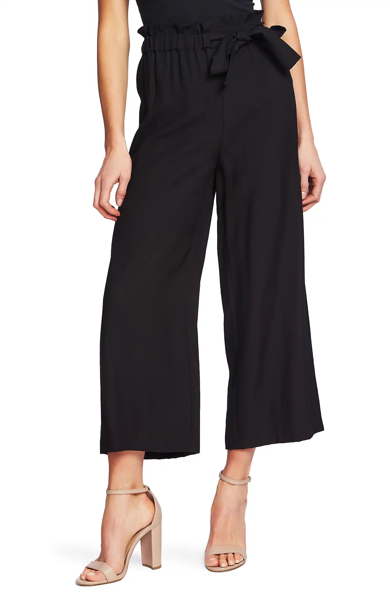 CeCe Paperbag Tie Waist Wide Leg Crop Pants | Nordstrom | Nordstrom