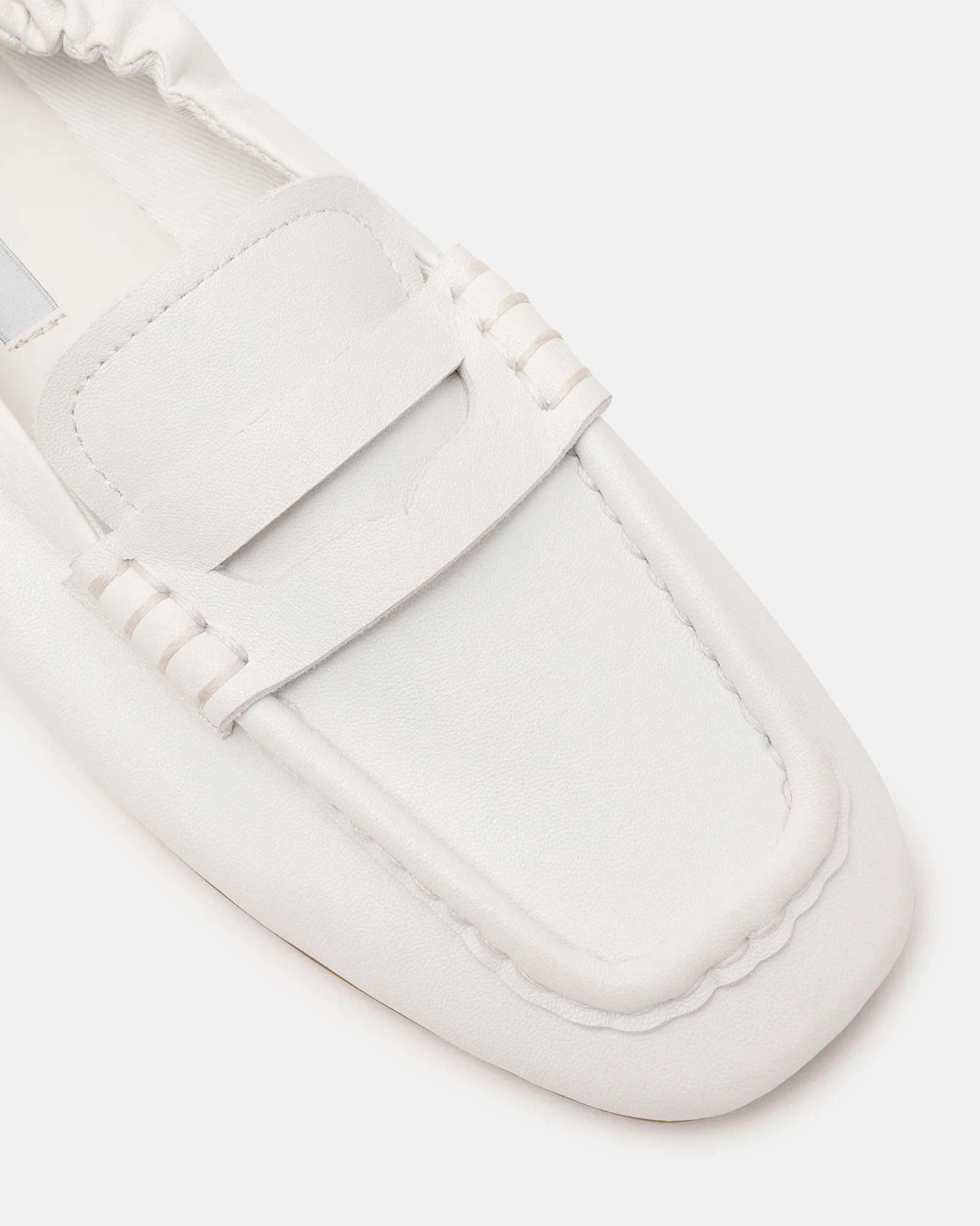 EURRY White Leather Square-Toe Women's Loafer | Steve Madden (US)