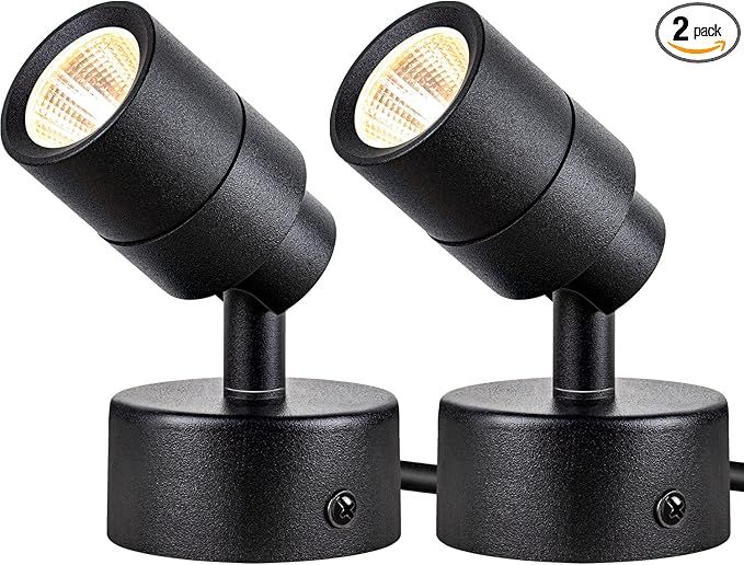 SUNVIE 2 Pack LED 120V SpotLights Indoor, 3W Up Lights Floor Spotlight, 3000K Uplights Indoor Acc... | Amazon (US)