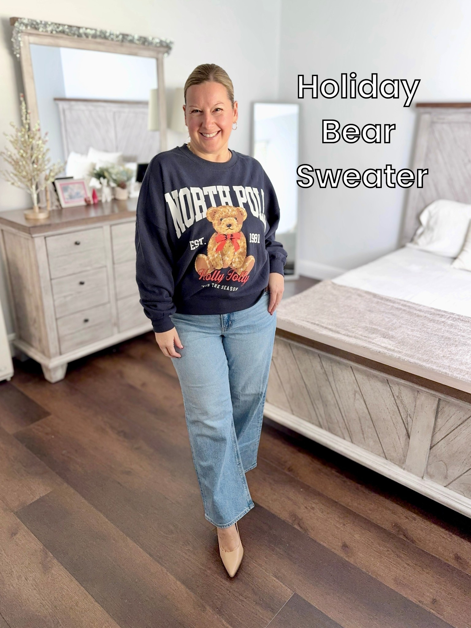 Day 25 of 25 styling my closet for Fall… but make it Christmas because let’s be honest…we’re all in that holly jolly mood already🎄✨

Wrapping up this series with the cutest bear sweatshirt from Target, my favorite stovepipe jeans from American Eagle, and yes… Coach heels, because who says you can’t pair heels with a cozy sweatshirt?! 😌❤️

#LTKootd #LTKPetite #LTKSeasonal