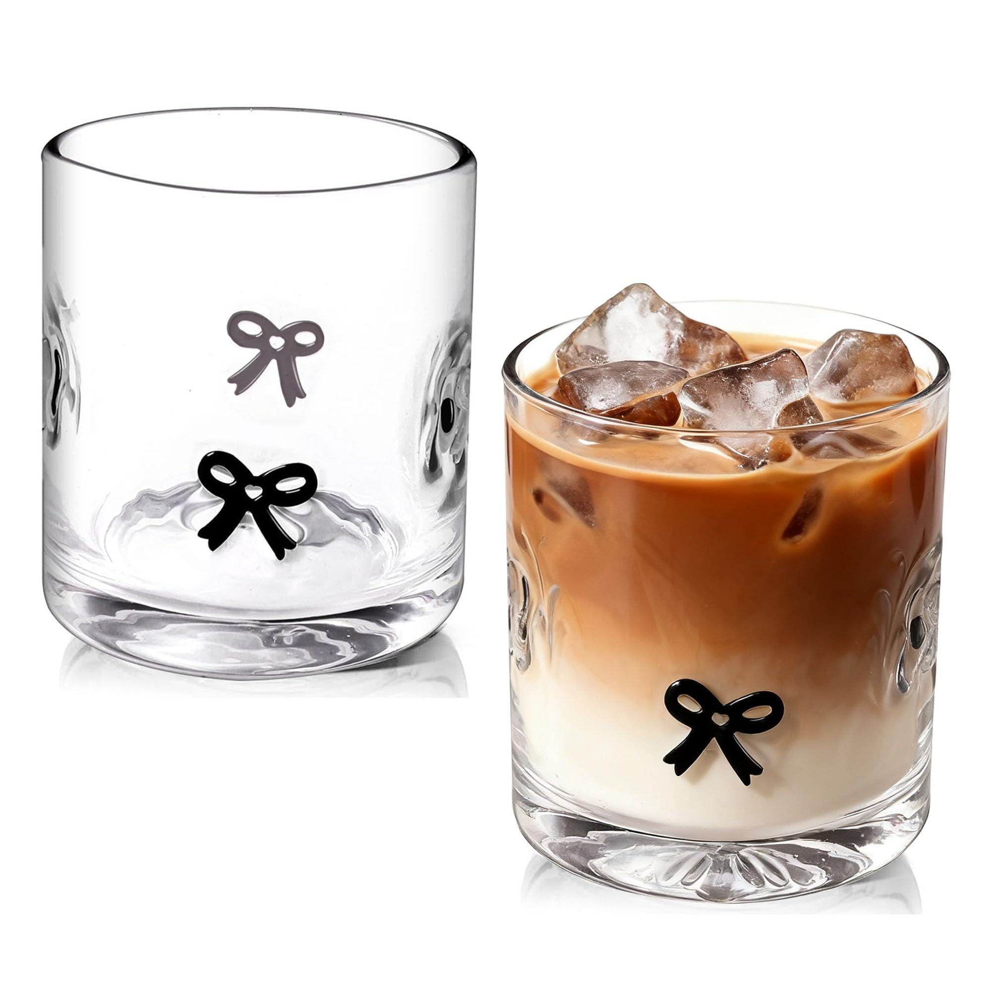 2 Pcs Icon Glass Juice Cups Bow Icon Glasses 14oz Handblown Cocktail Glasses Aesthetic Drinking G... | Amazon (US)