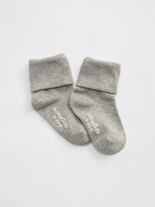 Gap Baby Roll Socks Heather Grey Size 12-24 M | Gap US