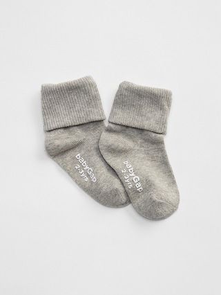 Gap Baby Roll Socks Heather Grey Size 12-24 M | Gap US