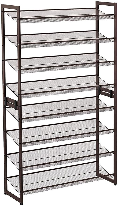SONGMICS 8-Tier Shoe Rack, Set of 2 Stackable 4-Tier Shoe Organizers, Adjustable Flat or Angled S... | Amazon (US)