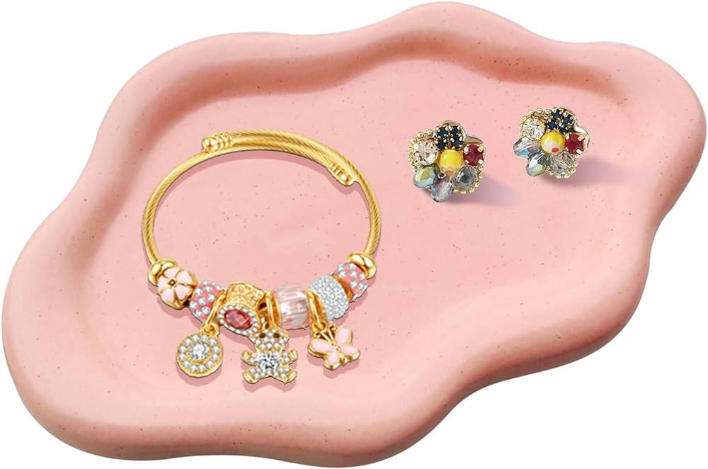 Ceramic Jewelry Dish for Women, Jewelry Tray Trinket Dish Vanity Tray, Cloud Jewelry Plate, Watch... | Amazon (US)