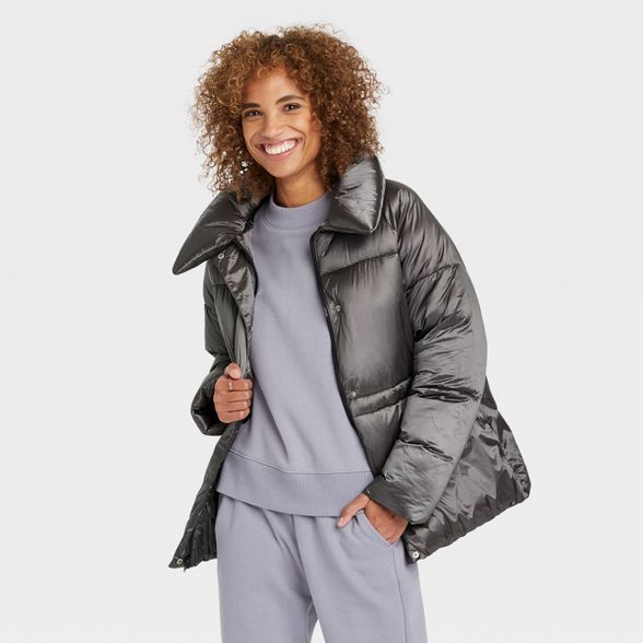 Women's Medium Length Shine Puffer Jacket - A New Day™ | Target