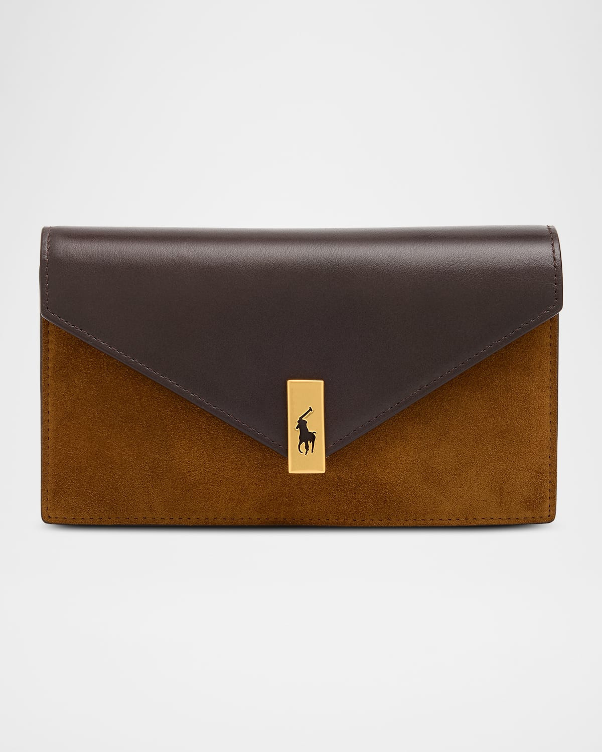 Polo ID Leather-Suede Chain Wallet & Bag | Neiman Marcus