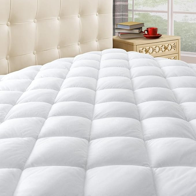 Queen Quilted Mattress Pad Cover with Deep Pocket (8"-21"), Cooling Soft Pillowtop Bed Mattress C... | Amazon (US)