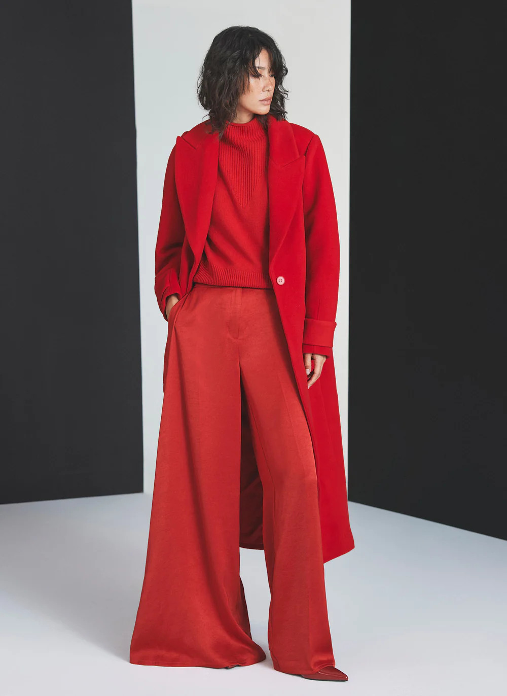 Red Wool Blend Maxi Coat | Mint Velvet