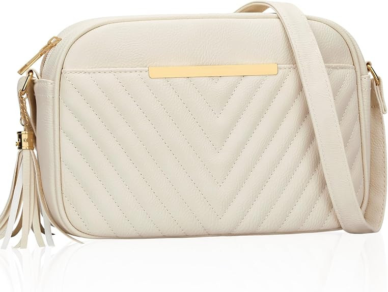 KKXIU 10” Large Size Quilted Crossbody Bag for Women Vegan Leather Handbags Stylish Shoulder Pu... | Amazon (US)